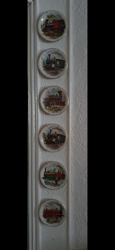 Coalport china train plates - china,