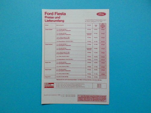 Brochure price list ford - brochure,