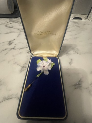 Coalport porcelain pin brooch - coalport,