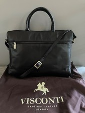 Visconti women’s brown leather 13" laptop ipad grab shoulder bag briefcase work