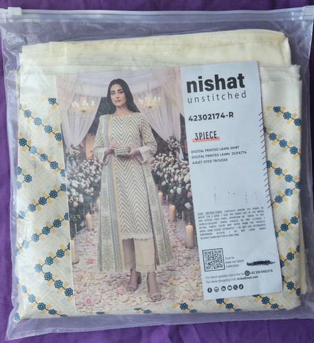Nishat unstitched lawn suit - nishat,