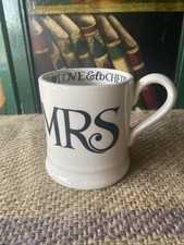 Emma Bridgewater~A Black Toast ‘MRS’ ~Half Pint Mug~Brand New With Labels