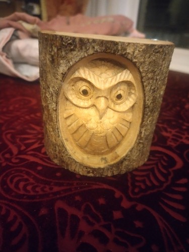 Sweet wooden owl - wooden, carving