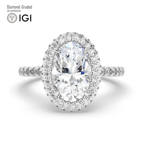 Oval diamond engagement ring - diamond,