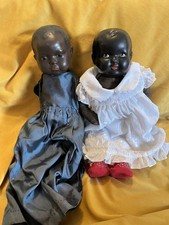 Pair Of Vintage Black Dolls