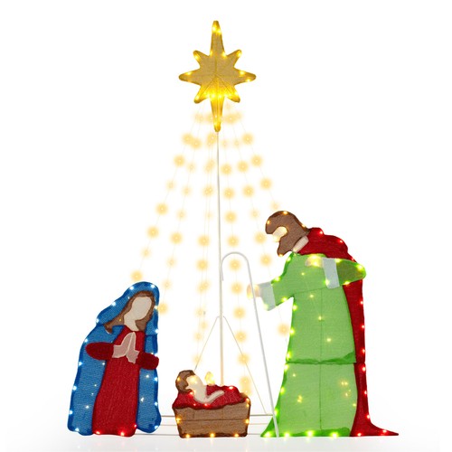 Costway lighted nativity - lighted,