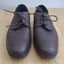 HOTTER SMART LEATHER SHOES -  BROWN - SIZE 8 - DUAL FITTING -STANDARD/WIDE FIT