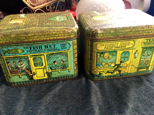 Vintage tea tins - empty, metal