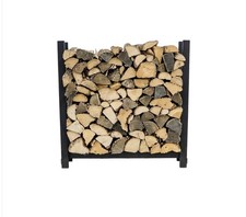 Woodhaven 3' Firewood Rack Alloy Steel Made In The USA Black Powder Coat Finish