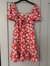 Red Floral Dress Short Sleeve