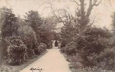 ILKESTON ENTRANCE TO KIRK HALLAM CHURCH REAL PHOTO POSTCARD EARLY 1900'S
