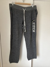 Abercrombie & Fitch Grey Marl Jogging Bottoms. Elastic Cuff, Drawstring. Size L