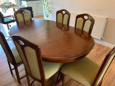 Hardwood Furniture Set, Dining Table, 8 Chairs, Side, Mirror And Corner Units
