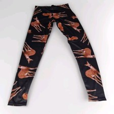 Insanity Deer Print Leggings Size S-M Low-Rise Made In USA Excellent Condition 