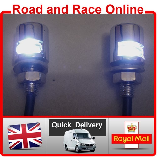 Led chrome number plate bolt - led,