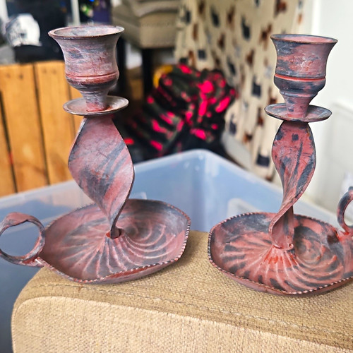 Pair copper metal - metal, spiral