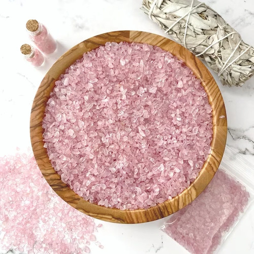 Rose quartz tiny gravel - rose,
