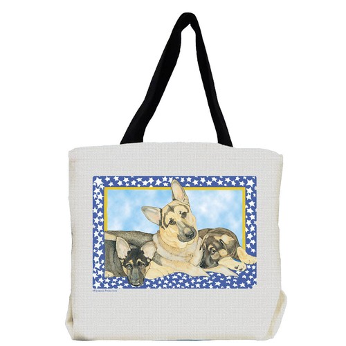 German shepherd and pups tote - german,