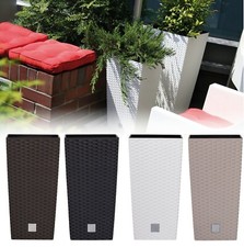 Square Rattan Elegant Tall Large Plant Pot Flower Indoor Outdoor Garden Planters