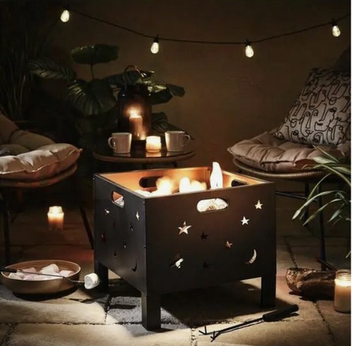 Moon stars square - moon, fire