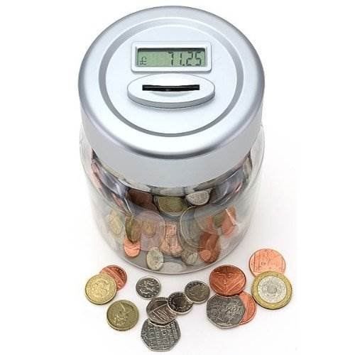 Coin counting money jar - coin-counting,