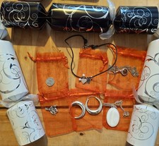 Christmas Crackers Exquisite Handmade 6 Pack. 925 Silver Piece in each Cracker.