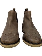 Superdry Men's Chelsea Brogue Boots Brown Leather UK Size 7