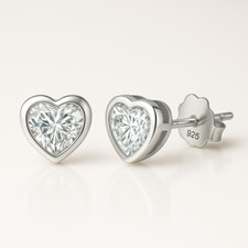 9ct white Gold on Silver Heart