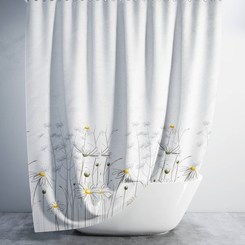 Floral fabric bathroom shower - bathroom,