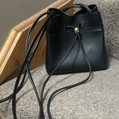 Mango black faux - faux, leather