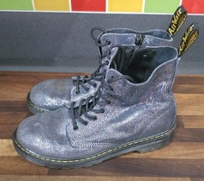 Dr Martens 1460 Women’s Boots ‘PASCAL GLTR’ Silver Glitter UK Size 5