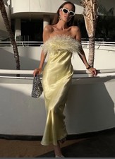 Zara Feathered Long Satin