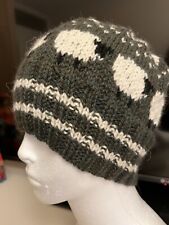 Mix Green-8906 Hand Knitted Fair Isle Sheep Design Hats made from Peru Wool 