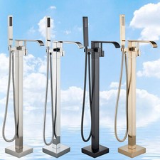 Freestanding Bath Taps Waterfall Mixer Bathroom Tub Floor mount Taps with Shower