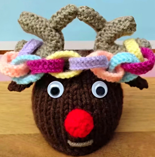 Christmas knitted reindeer - knitted,