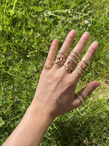 15pcs boho gold ring set - boho,