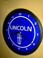 Lincoln Motors Auto Garage Mechanic Man Cave Bar Advertising Clock Sign