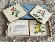 Matador Coaster Set X6 Table Mats Vintage Retro Box  Floral Made in England Gift