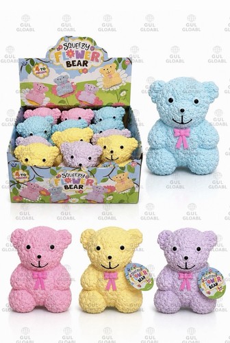 Lilac squishy flower bear - squishy, 14cm
