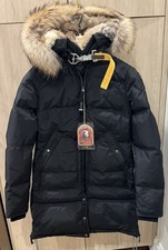 NWTs Parajumpers Long Bear Down Jacket with Fur-Lined Hood. Black. Size Small