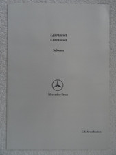 MERCEDES E-CLASS W124 DIESEL SALOONS UK Specification Brochure 1993: E250, E300.