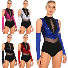 Women Sequins Dance Leotard