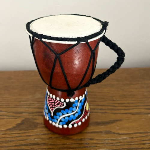 Hand painted wooden djembe - wooden,