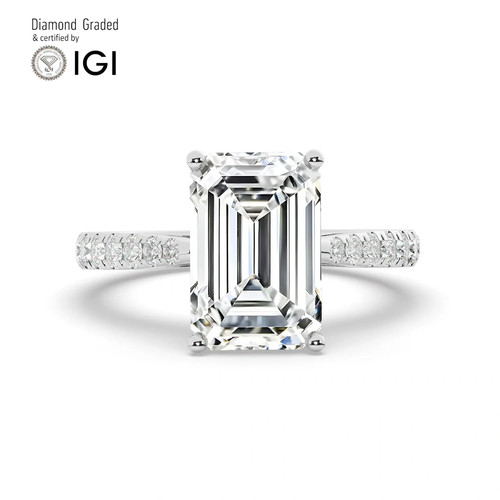 Emerald diamond engagement - diamond,