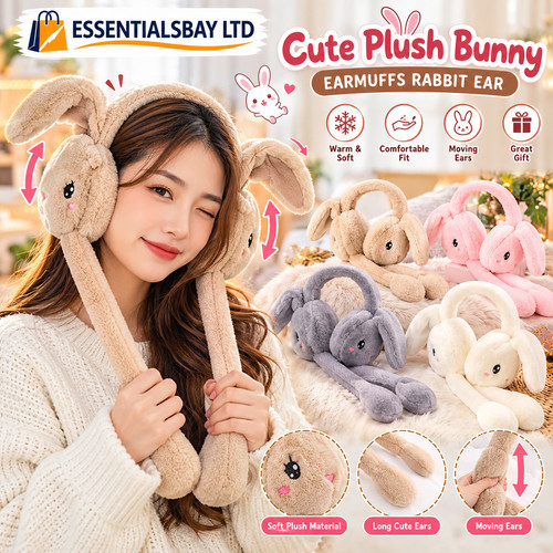 Cute plush bunny earmuffs - cute,