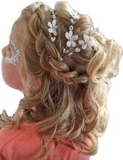 Girls Womens White Floral Head