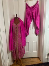 Bollywood Pink Lady Costume fancy dress size medium adjustable waist good 