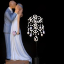 Floral Brooch & Pendant Real White Pearl Belle Epoque Style Rhodium SC31