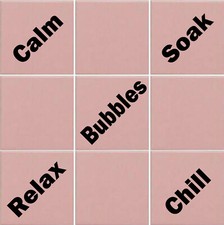 Bathroom Words Tile Transfers