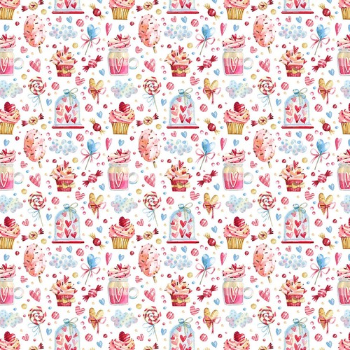 Sweet cupcakes 100 cotton - sweet,